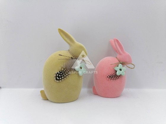 Unique Easter Rabbit Figurines in Synthetic Polyresin