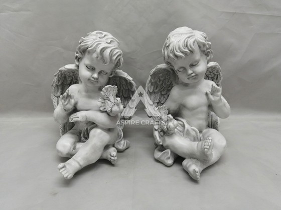 Charming Polyresin Garden Angel Child to Your Outdoor Space