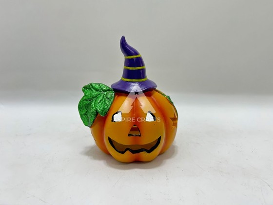 Enchanting Polyresin Halloween Pumpkin Ornaments