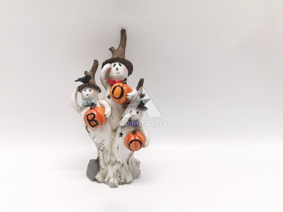 Haunting Halloween Horror Tree Ornament in Synthetic Polyresin