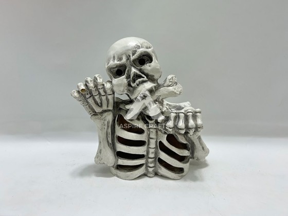 Halloween Skeleton Ornaments in Elegant Synthetic Polyresin