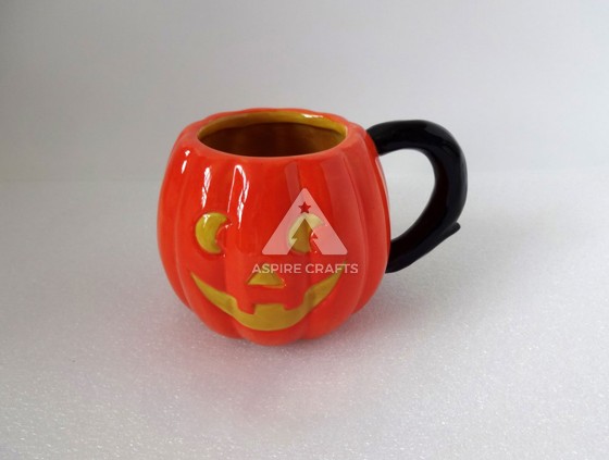 Charming Synthetic Polyresin Halloween Pumpkin Cup