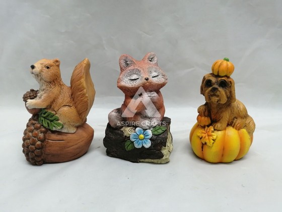 Charming Polyresin Critters Celebrating the Harvest Festival