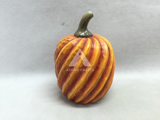 Vibrant Harvest Pumpkin in Polyresin Art